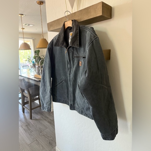 Carhartt|Men's Vintage Dark Gray/Charcoal Detroit  Jacket,blanket lined•••2XL - Picture 8 of 16